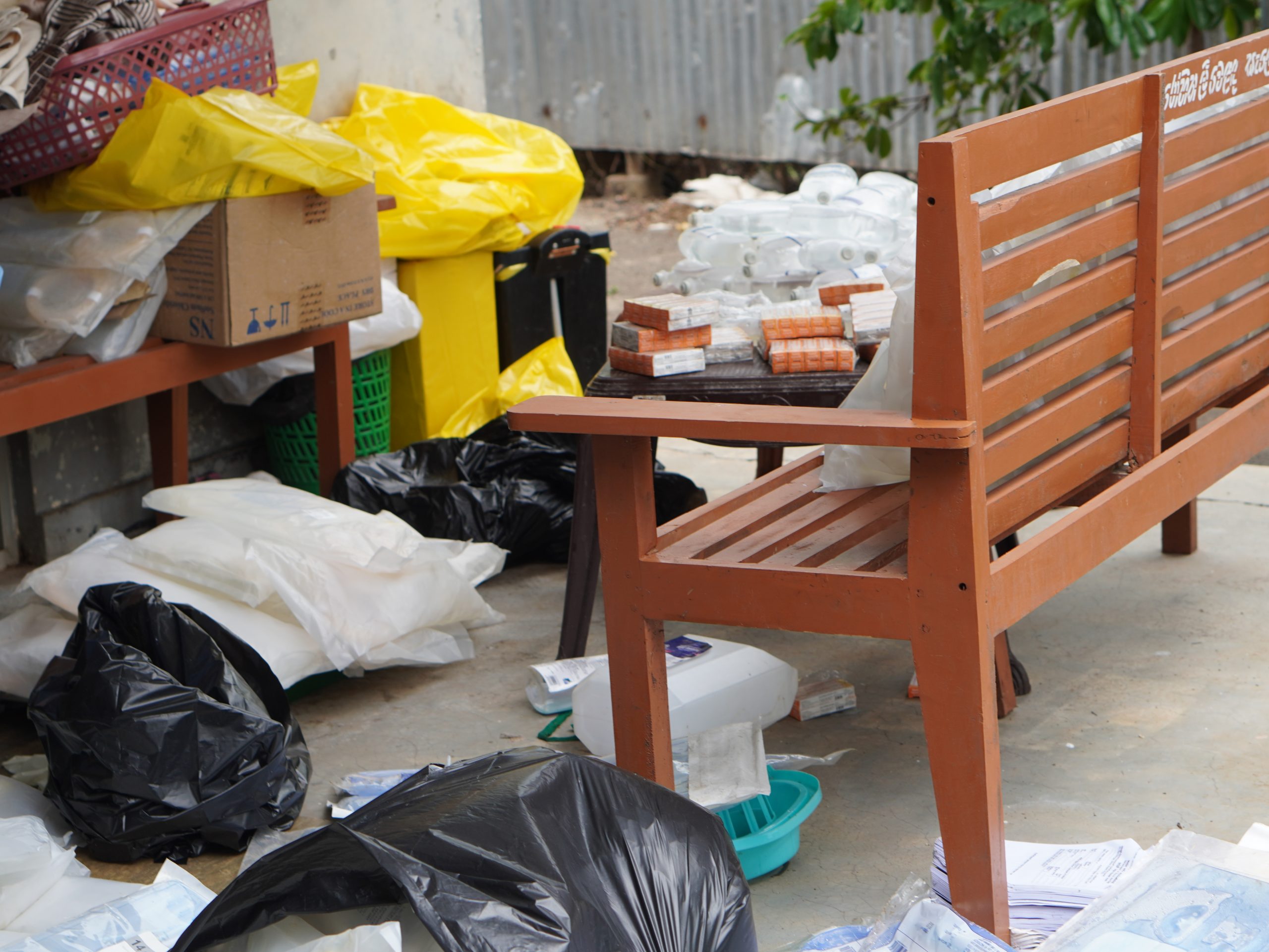 Medical Equipment, Drugs, IV fluids, Emergency equipment rendered not suitable for use after contamination due to the floods.