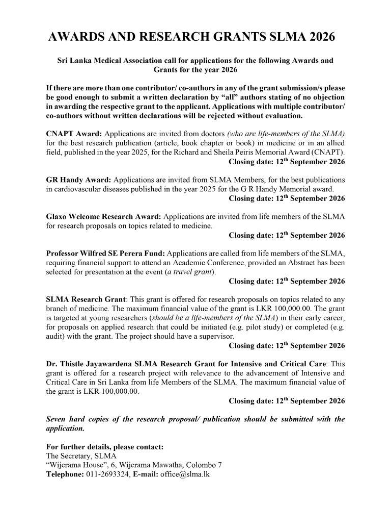 SLMA Research and Award Grants 2026